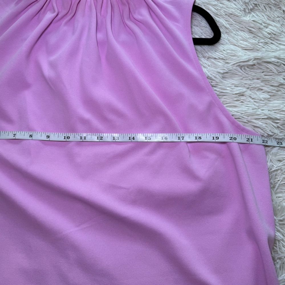 Ann Taylor Preppy Modest Sleeveless Blouse Ruffle Gathered Neckline Size XL - Picture 6 of 8